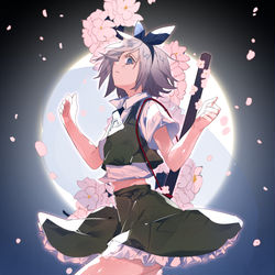 This is a pixiv picture whose title is 夜桜ステップ.