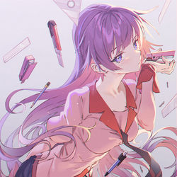 This is a pixiv picture whose title is 化 物 語.