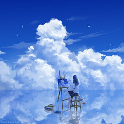 This is a pixiv picture whose title is 云端之上.
