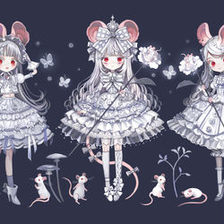 This is a pixiv picture whose title is アルビノねずみ.