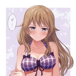 This is a pixiv picture whose title is 虹ヶ咲ジト目学園・近江彼方編.