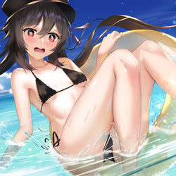 This is a pixiv picture whose title is Hu Tao in a Bikini~.