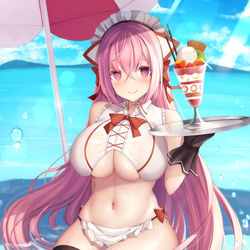 This is a pixiv picture whose title is 薄着メイドさん.
