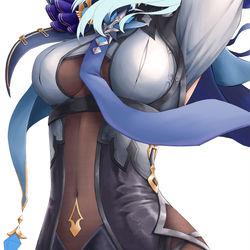 This is a pixiv picture whose title is 《原神》Eula 進行中.