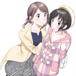 This is a pixiv picture whose title is 神絵師JKとOL腐女子３巻表紙.