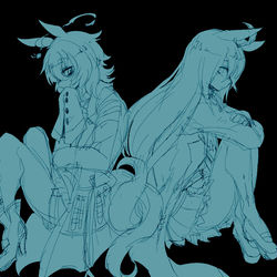 This is a pixiv picture whose title is タキオンとカフェ.