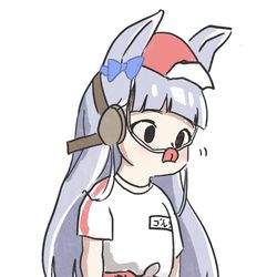 This is a pixiv picture whose title is 赤白帽の紐が気になって仕方ないゴルシ.