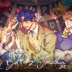 This is a pixiv picture whose title is ジョナサン・ジョースター生誕祭2021.