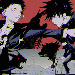This is a pixiv picture whose title is 文呪くろす.
