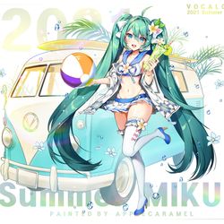 This is a pixiv picture whose title is 2021Summer Miku.