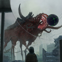 This is a pixiv picture whose title is 丑の異形.