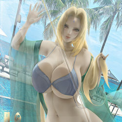 This is a pixiv picture whose title is 綱手 Tsunade Pinup.