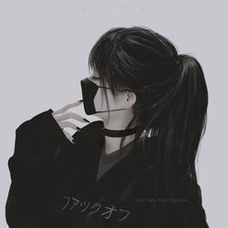 This is a pixiv picture whose title is Hate chan.