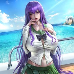 This is a pixiv picture whose title is [High School of the Dead] Saeko.