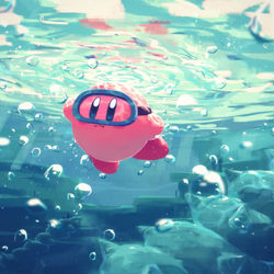This is a pixiv picture whose title is すいすいカービィすいすい.