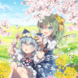 This is a pixiv picture whose title is 春と妖精.