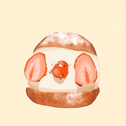 This is a pixiv picture whose title is いちごマリトッツォ.