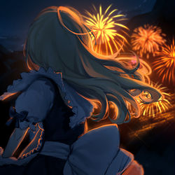 This is a pixiv picture whose title is 夜行.