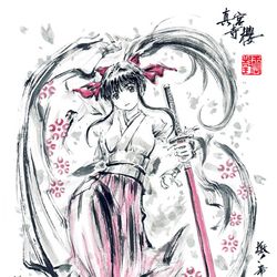 This is a pixiv picture whose title is 【極道畫師】真宮寺櫻.
