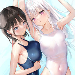 This is a pixiv picture whose title is 濡れおなか.