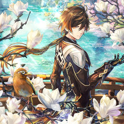 This is a pixiv picture whose title is 鍾離先生.