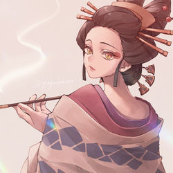 This is a pixiv picture whose title is 蕨姫花魁.