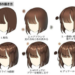 This is a pixiv picture whose title is 髪の塗り方.