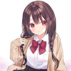 This is a pixiv picture whose title is みつあみ.