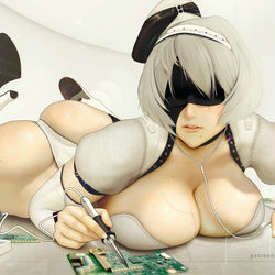 This is a pixiv picture whose title is 2B (ニーアオートマタ).