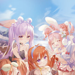 This is a pixiv picture whose title is 水着リトルリリカル&ユニ.