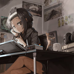 This is a pixiv picture whose title is 作業.