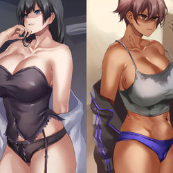 This is a pixiv picture whose title is 朝の顔　夜の顔.