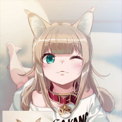 This is a pixiv picture whose title is ウィンクするきなこ🐈.