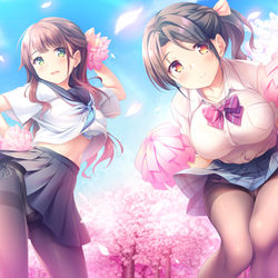 This is a pixiv picture whose title is チアリーディング部×タイツの女の子.