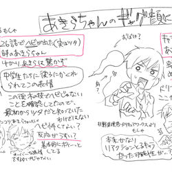 This is a pixiv picture whose title is あきらちゃんのギャグ顔について模写と思う事.