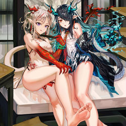 This is a pixiv picture whose title is 姐妹丼.