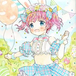 This is a pixiv picture whose title is イースター猫魔女ちゃん.