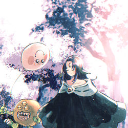 This is a pixiv picture whose title is 黒き森のウィッチとクリッター.