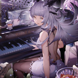 This is a pixiv picture whose title is “昏 睡 红 茶” “禁止套娃梗！”.