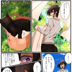 This is a pixiv picture whose title is 後日談。猫になったルルーシュ.