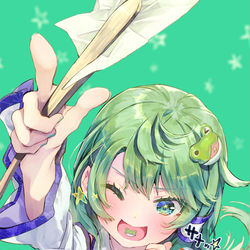 This is a pixiv picture whose title is 早苗ちゃんだゾ☆コノヤロー☆.