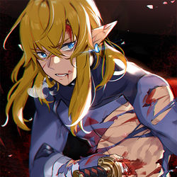 This is a pixiv picture whose title is ダメージ.