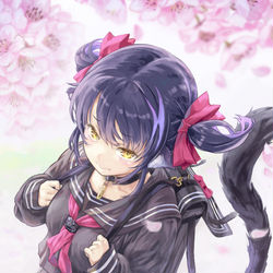 This is a pixiv picture whose title is セーラー服 くろいけもみみちゃん.