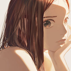 This is a pixiv picture whose title is 茶髪の子.