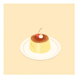 This is a pixiv picture whose title is 喫茶店プリン.