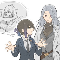 This is a pixiv picture whose title is 鏡像論 集中.