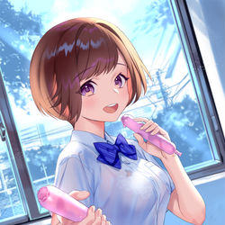 This is a pixiv picture whose title is 半分あげるよ.