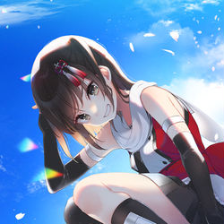 This is a pixiv picture whose title is 川内「にかっ」.