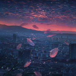 This is a pixiv picture whose title is 花と水槽.