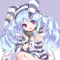 This is a pixiv picture whose title is 囚人兎と面会タイム.